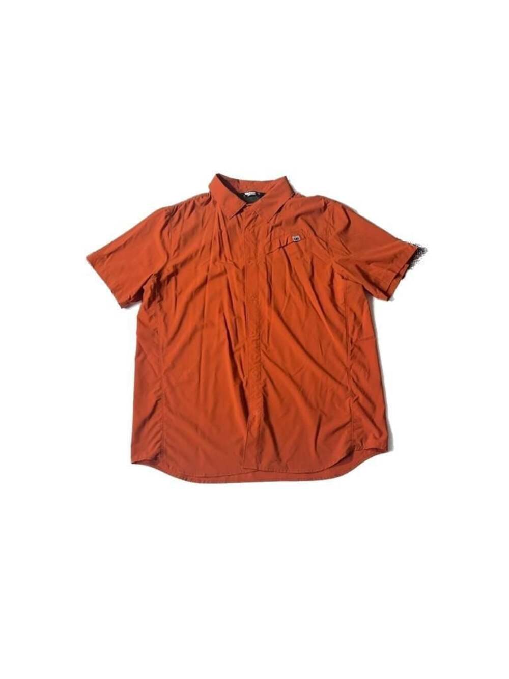 Outdoor Research Men's Short Sleeve Button Down  Burnt Orange Shirt Size XL/TG
